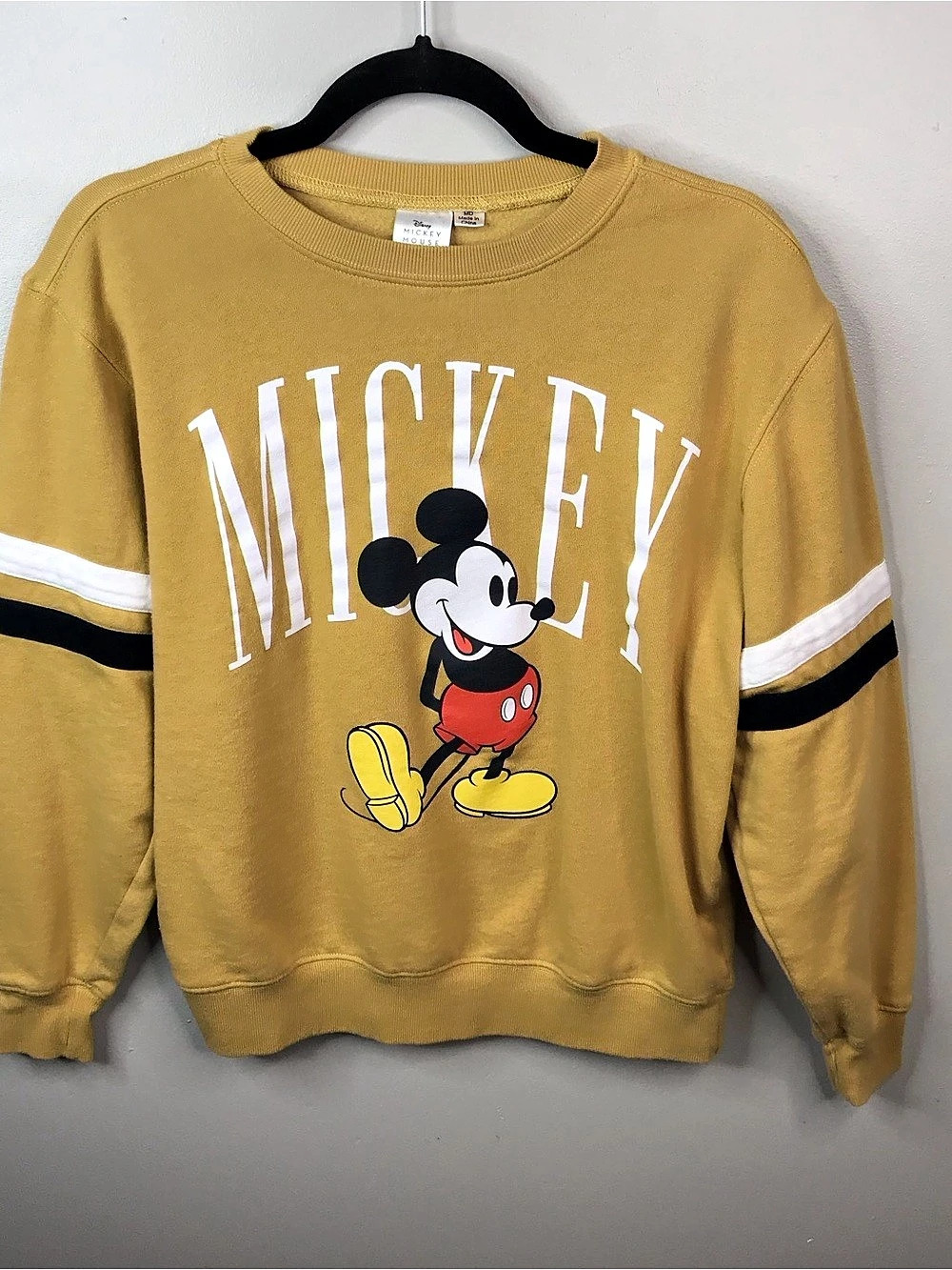 Disney Mickey Mouse Graphic Sweatshirt Yellow Medium